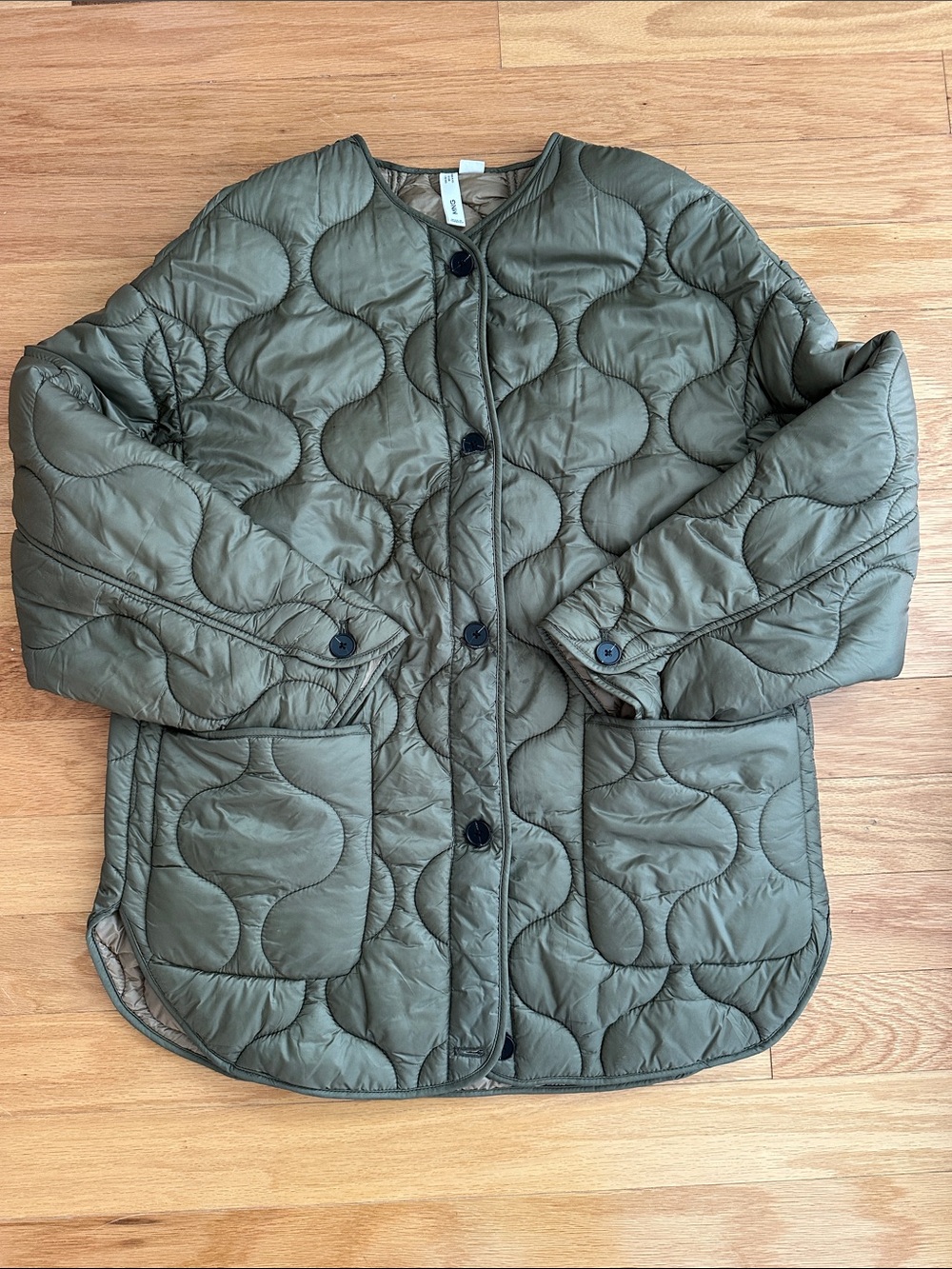 Mango Quilted Olive Green Women's surplus Jacket